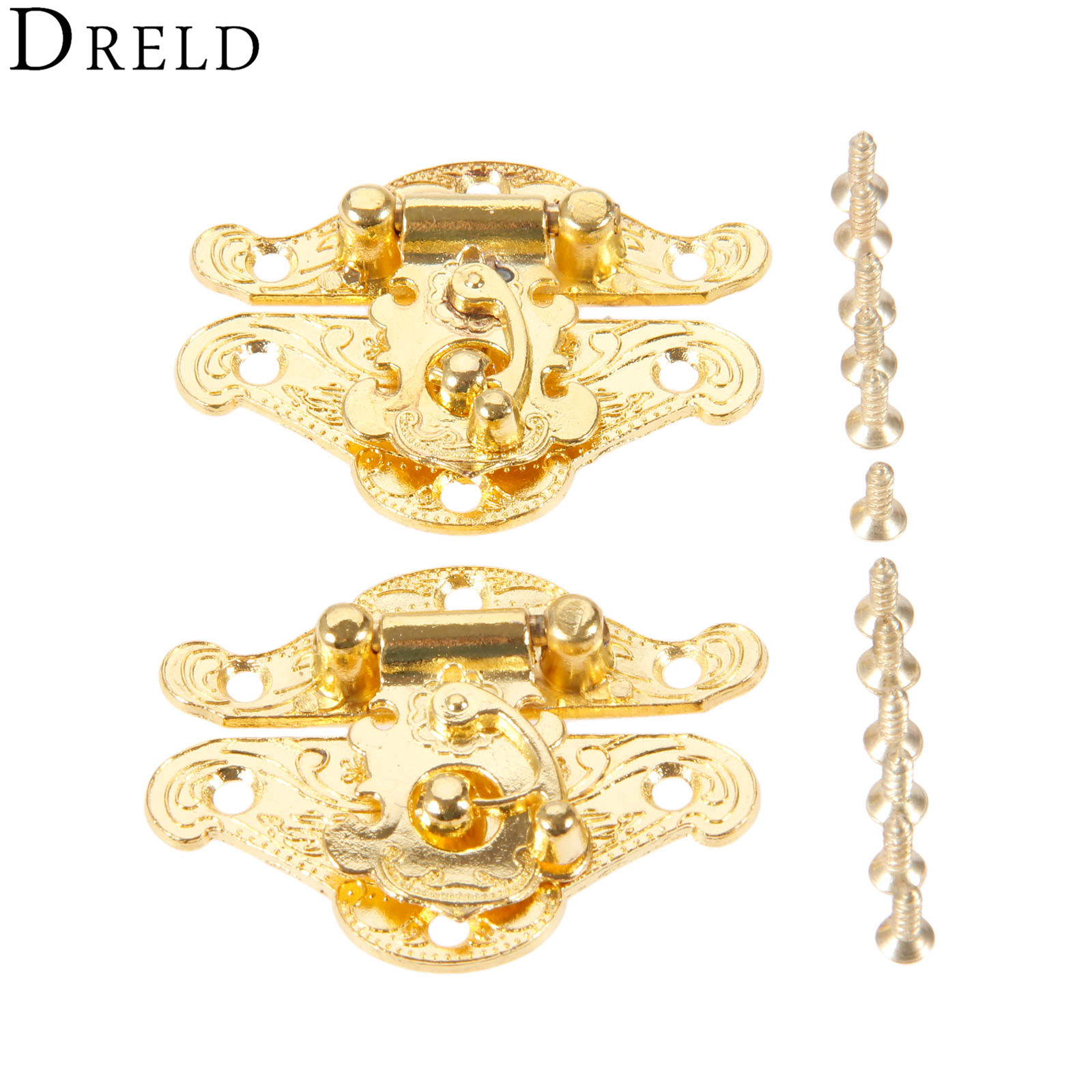 Furniture Hardware Gold - DRELD-골동품 골드 박스 래치 걸쇠, 잠금
