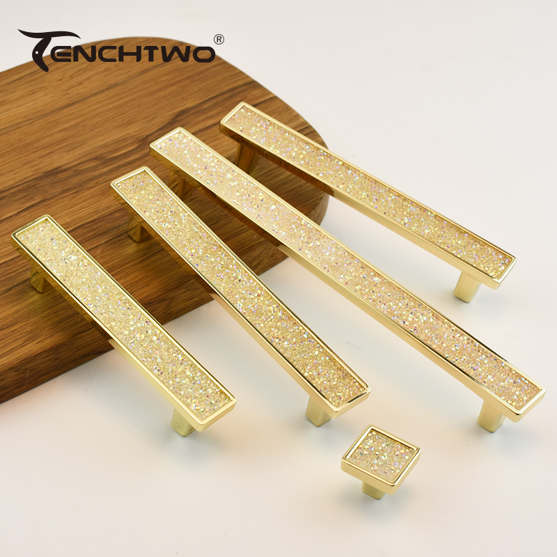 Furniture Hardware Gold - 골드 크리스탈 다이아몬드 가구 손잡이 문