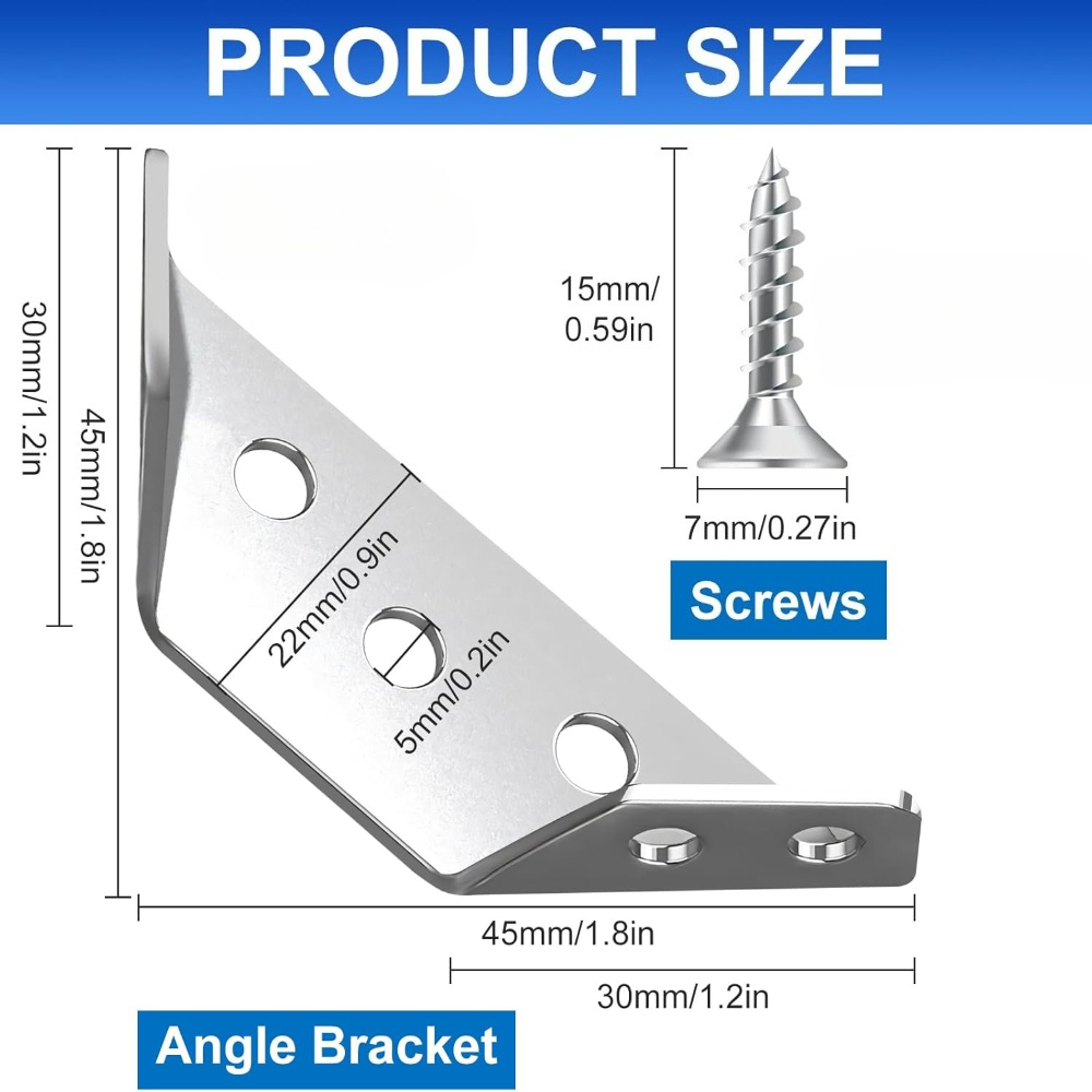 1-120세트 가구 코너 커넥터 스테인레스 스틸 앵글  - Furniture Hardware Connectors 리뷰 및 가격