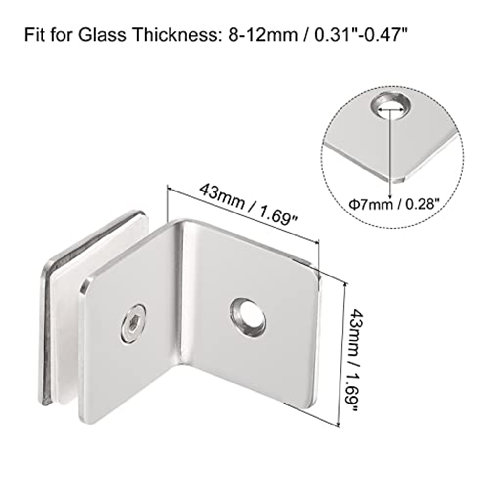스테인리스 스틸 90 °   유리 고정 클립 커넥터 샤 - Furniture Hardware Connectors 리뷰 및 가격
