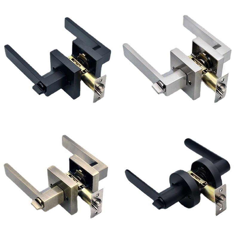 검은 문 손잡이 문 손잡이 잠금 사각형 채널 개인 정보 - Zinc Furniture Hardware 리뷰 및 가격