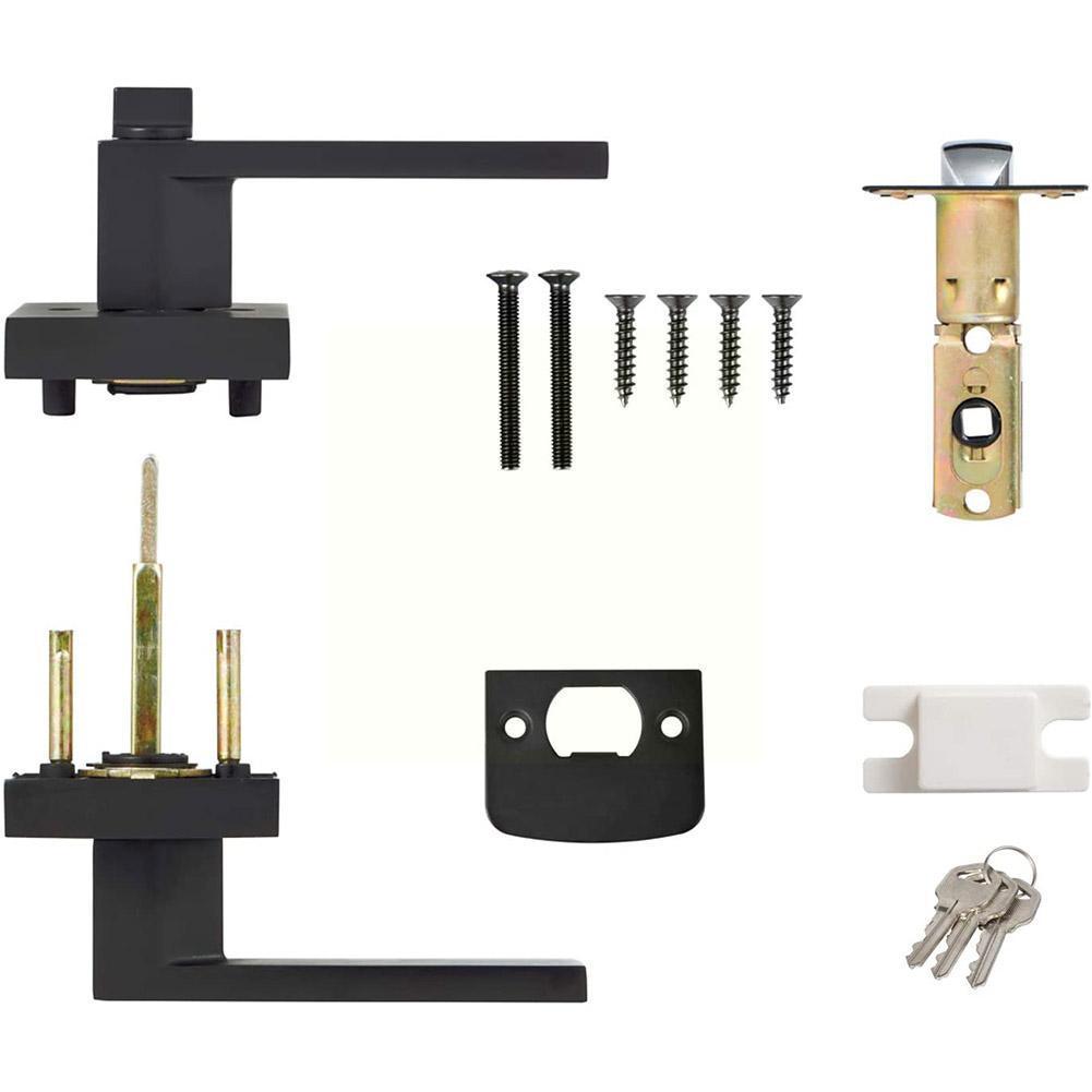 검은 문 손잡이 문 손잡이 잠금 사각형 채널 개인 정보 - Zinc Furniture Hardware 리뷰 및 가격