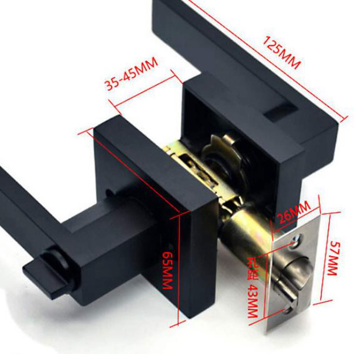 검은 문 손잡이 문 손잡이 잠금 사각형 채널 개인 정보 - Zinc Furniture Hardware 리뷰 및 가격