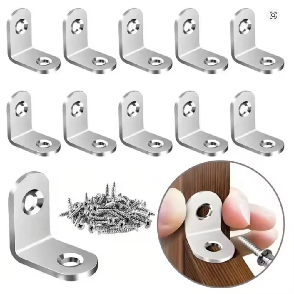 10개 스테인리스 스틸 직각 코너 브레이스 소형 안정적 - Furniture Hardware Connectors 리뷰 및 가격