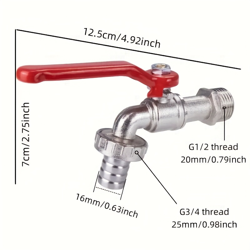 고유량 G1/2인치 아연 합금 야외 수도꼭지(빨간색 손 - Zinc Furniture Hardware 리뷰 및 가격